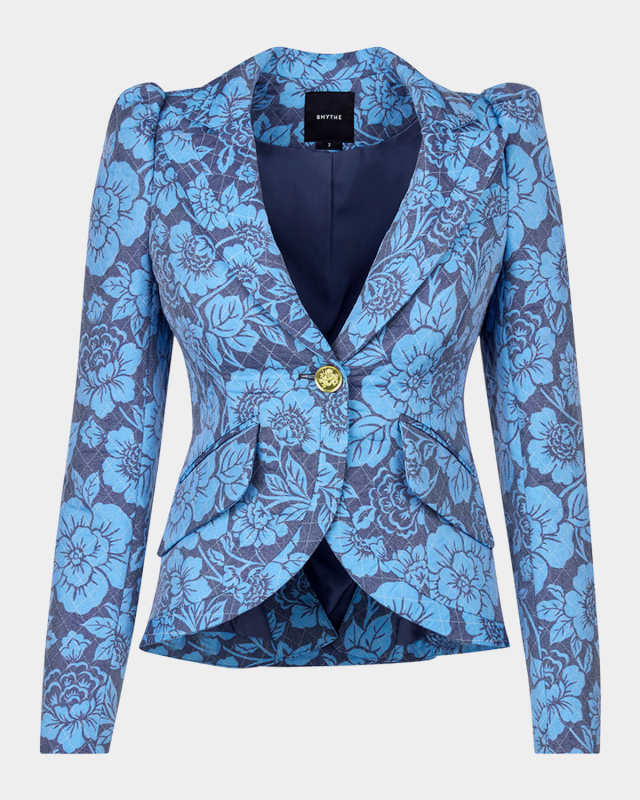 Taped Puff-Sleeve Blazer